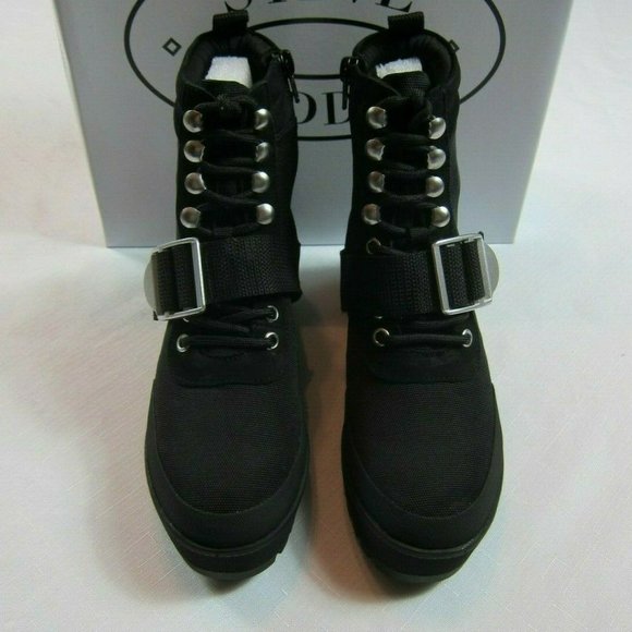 Steve Madden 7 Black Combat Boots Platform NEW - Picture 12 of 14